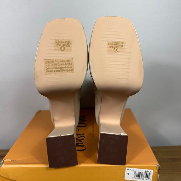New Chase and Chloe Rayla Platform Boot in Nude Faux Leather Women's Size 11 - Picture 8 of 8